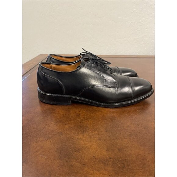Allen Edmonds Black Leather Cortland Cap Toe Sz 7 1/2  D Made USA.